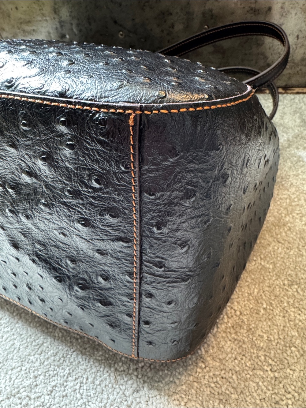 Dooney & Bourke Alto Ostrich Camilla in Black - Picture 4 of 15